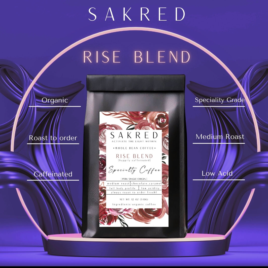 RISE BLEND - ORGANIC WHOLE BEAN SINGLE ORIGIN LOW ACIDITY PERUVIAN COFFEE